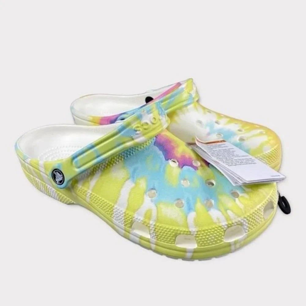 Crocs classic tie-dyed Clogs Graphic Unisex Womens 11 Mens 9‎ White Multi NEW